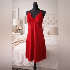 Red Lace Lingerie Slip Dress We Beautiful Queen‎ XL Cami Adjustable Strap NWT